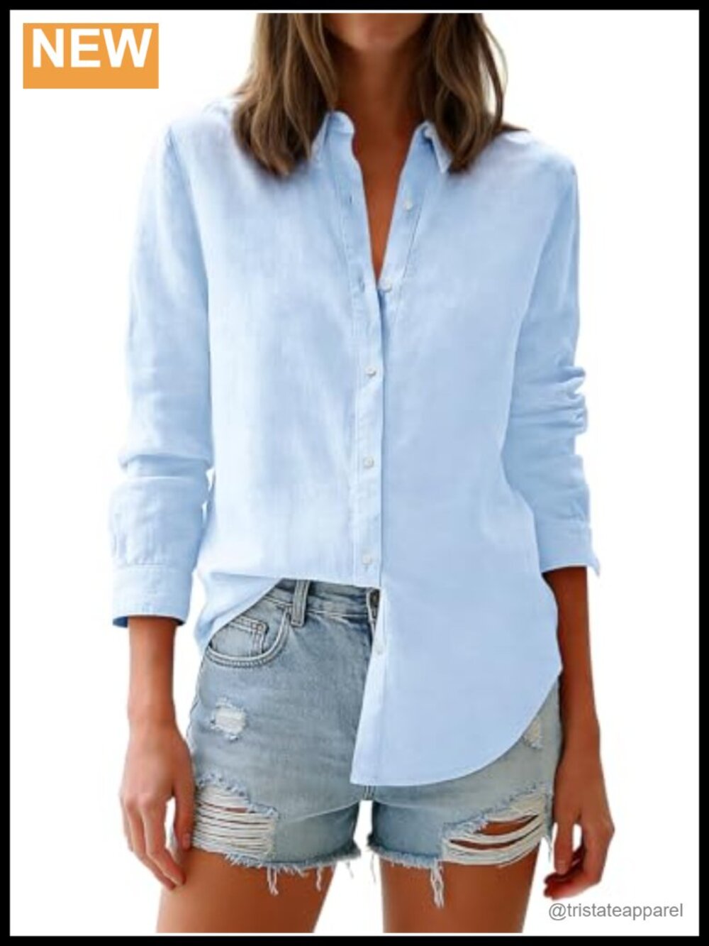 Women's Cotton Oxford Button Down Shirt Long Sleeve Wrinkle Free Blouse